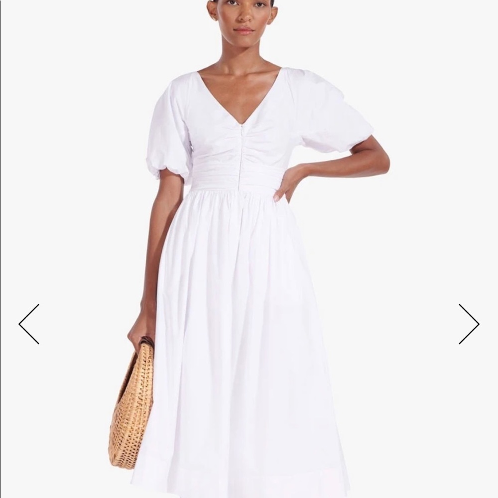 Staud Greta Dress in white color